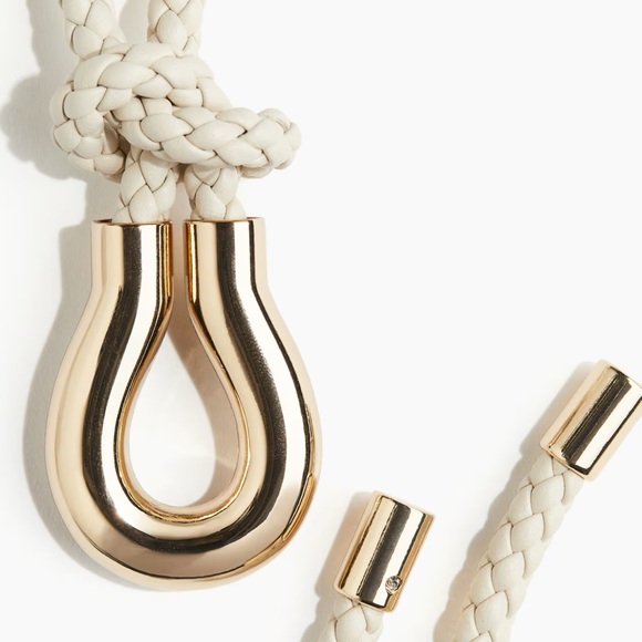 NWOT Cream Rope Belt with Gold Accents - Picture 2 of 5